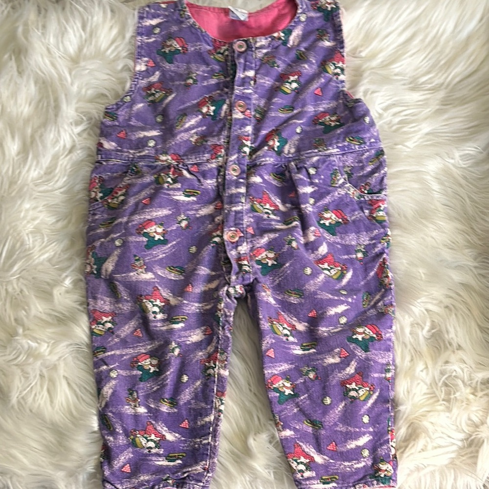 Baby Club Purple and pink Children's corduroy Overalls sz 8-10 mo